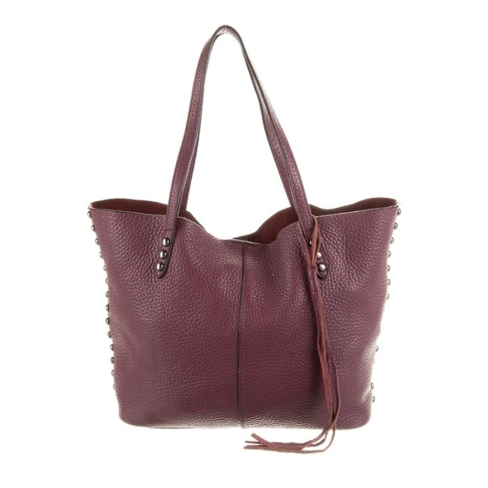 Rebecca Minkoff leather tote with studs and snap closure !! EUC